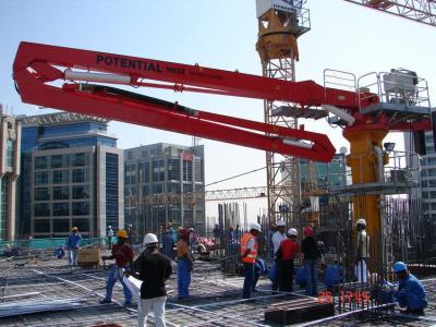 China Cable Remote Control Concrete Pump Placing Boom Fully Hydraulic Driven With Counterweight for sale