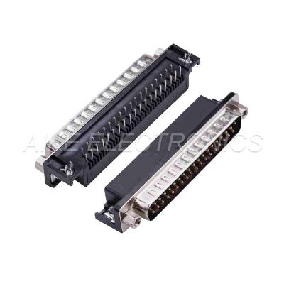 China DR 37PIN,Male parts,90 degree, Stamp Contact,2 rows,with rivet & screws for sale