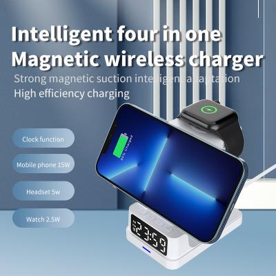 China Humidity Display Alarm Qi Wireless Charger Clock Dock 0.3kg  Iphone Use for sale