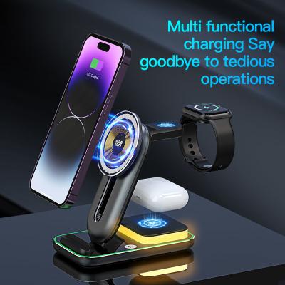 China 4 In 1 Magnetic Qi Wireless Charger Dock  Short Circuit  Universal for sale