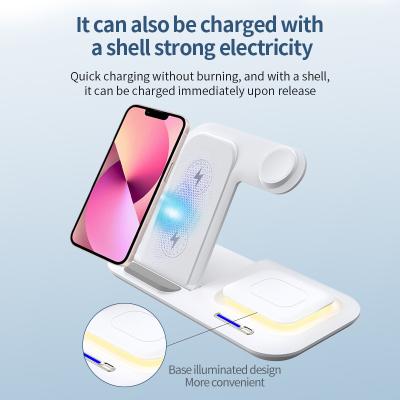 China LED ABS Magnetic  5 In 1 Wireless Charger Night Light Function Apple Use for sale