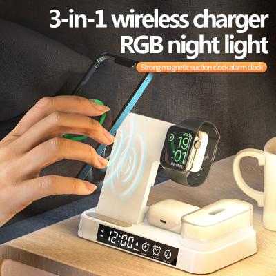 China ABS Material 5 In 1 Wireless Charger , Wireless Charger Clock With LED Indicator for sale