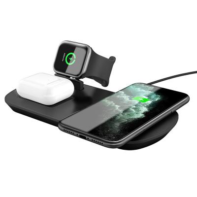 China Anti Slip 5Watt 3 In 1 Phone Watch Airpod Charger / Three In One Charging Station for sale