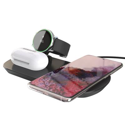China Qi Standard 7.5Watt 3 In 1 Wireless Charger Station Compatible With Samsung Earbuds for sale