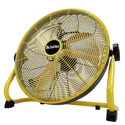 China DC Recharge Industrial Ventilation Fan 12inch Yellow / Black Portable Floor Standing Fan for sale