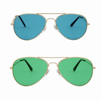 China Sunglasses For Men Women Aviator Polarized Metal UV 400 Lens Mood Light Therapy Chromotherapy Glasses for sale