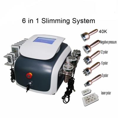 China RF Lipolaser Slimming Beauty Machine 6 In 1 Vacuum Ultrasound Fat Reduction Machine for sale