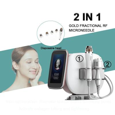 China H02 Mini 4 Tips Rf Microneedling Machine Gold Fractional Skin Rejuvenation for sale