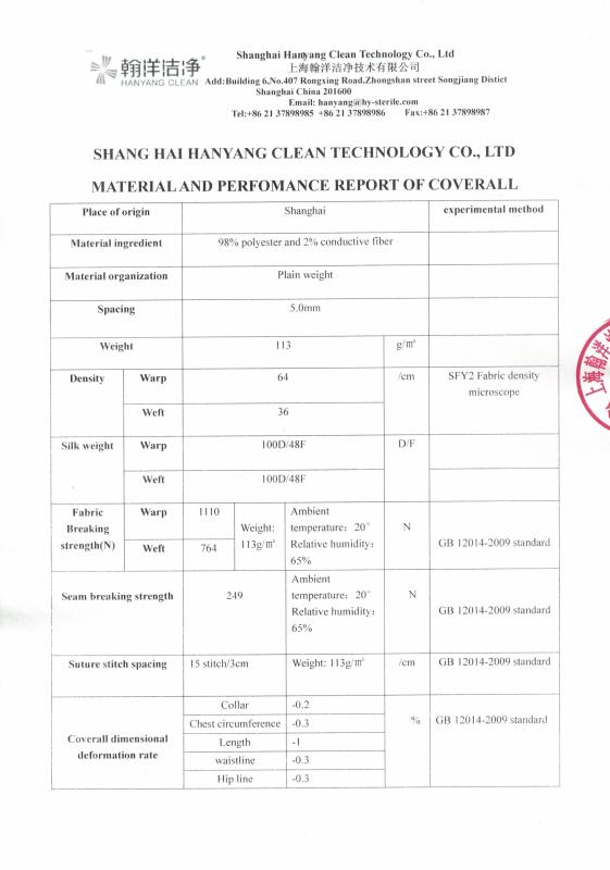  - Shanghai Hanyang Clean Technology Co.,Ltd