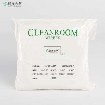 China cleanroom van 100% microfiber veegt 9 Gesteriliseerde duim en vacuüm af ingepakt voor cleanroom Te koop