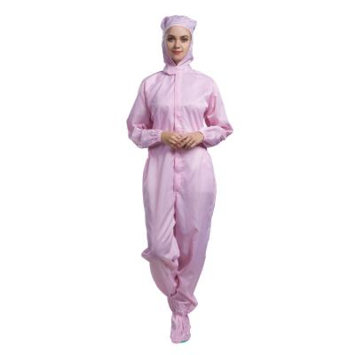 China Dust Free Clean Room Garments Hooded ESD Antistatic Workwear Coverall for sale