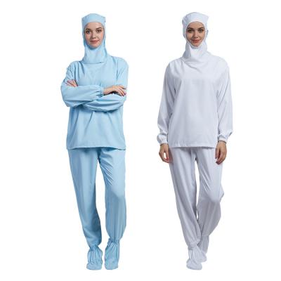 China Breathable Sweat Absorbing Antistatic Clean Workshop Clothing Cleanroom Hooded Underwear for sale