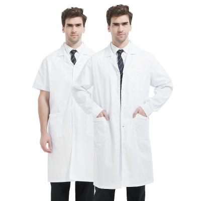 China Customizable Logo Long Sleeve Smock Doctor Pharmacy Uniform White for sale