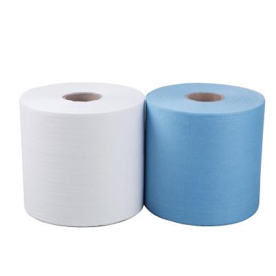 China Heavy Duty Nonwoven Industrial Cleaning Wipes Roll Industrial Wiping Shop Rags for sale