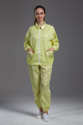 China Anti Static ESD Garment Resuable Class1000 cleanroom  jacket and pants muticolor with pen pocket for sale