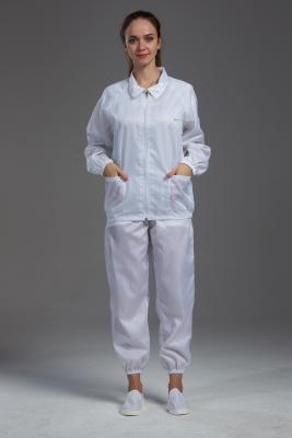 Китай Куртка отворотом молнии Class1000 анти- статической одежды ESD многоразовая прямая открытая и середина брюк прочная в мастерской SMT продается