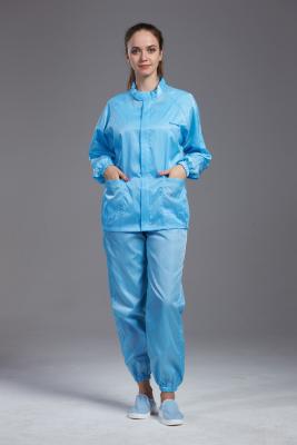 China High Efficiency ESD Anti Static Jacket and pants blue color Size Customized ISO 9001 Approved for sale