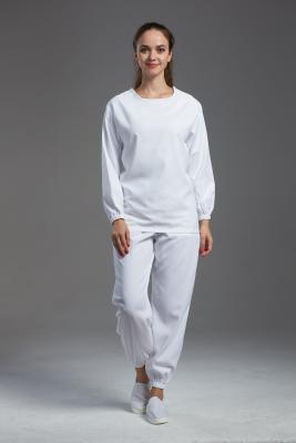 China Antistatic ESD autoclavable T-shirt and pants workwear white color for parmaceutical workshop for sale
