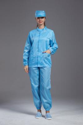 China Blue Clean Room Clothes Anti Static S-5XL Sized In Pharmaceutical Workshop for sale