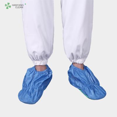 China ESD antistatische cleanroom schoenendekking met de zachte enige antislip blauwe kleur van pvc voor elektronische workshop Te koop