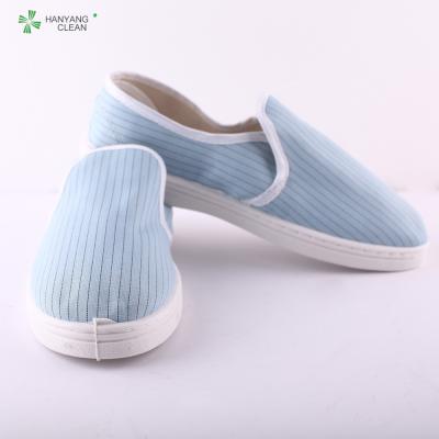 China Zapatos de seguridad ejecutivos de los deslizadores antiestáticos azules del PVC del recinto limpio en venta