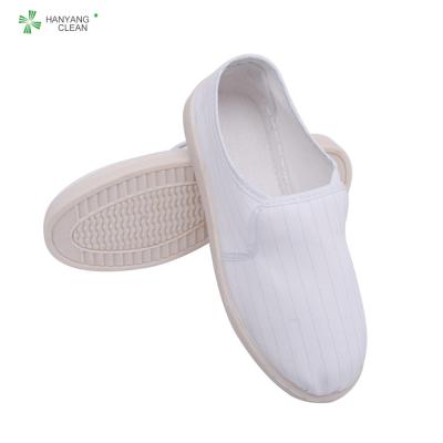 China Calçados estáticos da lona da listra anti respiráveis com a sapata do PVC Outsole à venda