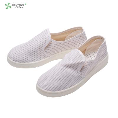 China Electronic Factory ESD Cleanroom Shoes , Stripe Canvas Esd Rated Shoes for sale