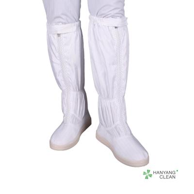 Chine Bottes blanches de travail d'Esd d'accessoires de pièce propre avec la tirette/jambe de botte élastique de bord à vendre