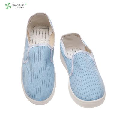 China Stripe Canvas PVC Sole Esd Soft Toe Shoes For Pharmaceutical Factory for sale