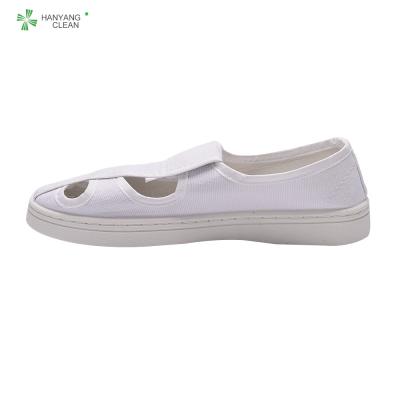 China Segeltuchschuhe weißes Cleanroomunisexgeschlecht PVCs einziger oberer materieller antistatischer Schuh esd zu verkaufen