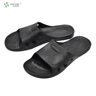 China Schwarzer Farblebensmittelindustrie-Fußbekleidung SPU-Cleanroom-Pantoffel-Antistatisches zu verkaufen