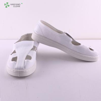 China Calzado de la industria alimentaria del PVC Outsole, zapatos blancos a prueba de polvo del Esd con cuatro ojos en venta