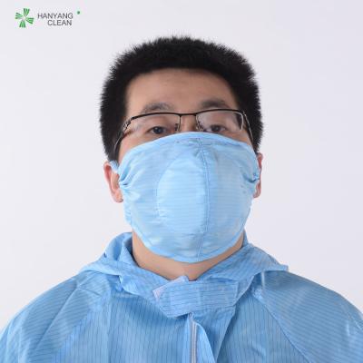 China Tridimensional gaze da sala de limpeza fina lavável estéril industrial da poeira do produto químico máscara máscaraes protetoras azuis e brancas elétricas à venda