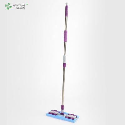 China Lint Free Reusable Cleanroom Flat Cleaning Mop With Replaceable Microfiber Cloth for sale