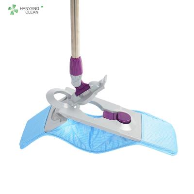 China 1.25m Cleanroom esd antistatic microfiber blue mops for sale