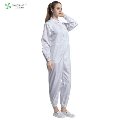 China SMT Workshop Reusable Cleanroom Garments Gowns ESD 75D Anti Static Coverall for sale