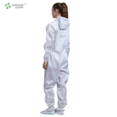 China Grade A Cleanroom Anti Static Garments ESD 5x5mm Stripe Anti Static Paint Suit for sale