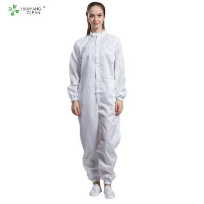 China Anti Static ESD resuable workwear white color whit pen pocket conductive fiber  for cleanroom for sale