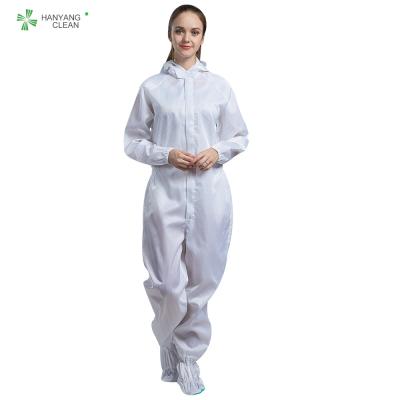 China ESD Sterilized Reusable Anti Static Coverall With Hood And Shoes Coverall For Class 100 Cleanroom for sale