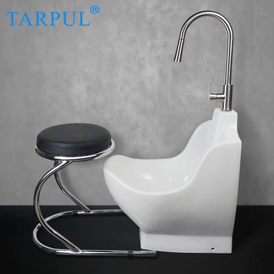 China TARPUL Product Wudumate Foot Bath Basin Easy Clean Muslim Sink Wudu Mate Ceramic Wash Basin for sale