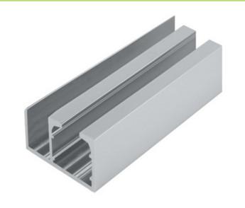 China Aluminum Window Extrusion Profiles , Sliding Glass Door Channel Door Bottom Twin Track for sale