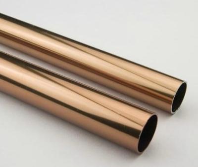 China Tubo de aluminio anodizado ronda de oro, tubería acabada aluminio anodizada bronce oscuro en venta