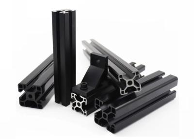 China Black Anodized 6063 Aluminium Extrusion Frame System T Shaped Aluminium Profile for sale
