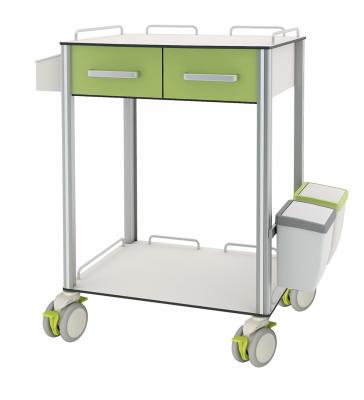China Firm Surgical 2 Drawers HPL Hospital Medicine Trolley for sale