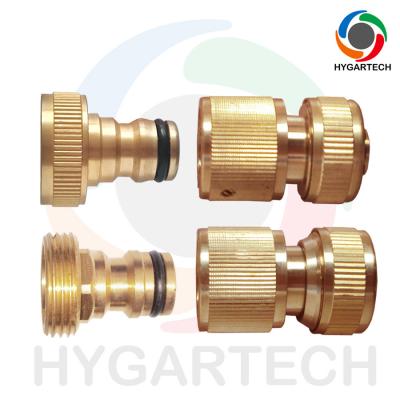 China Brass Quick Connect Water Hose Fittings Tap Connector & Nozzle Adaptor Set for sale
