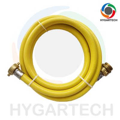 China La fibra reforzó la manguera del PVC con los conectores apropiados de cobre amarillo en venta
