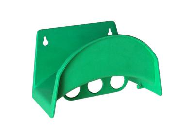 China PP Plastic Wall Mounted Hose Holder Green Color With Hanging Hook Holes for sale