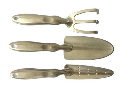 China Juego de piezas de aluminio de la paleta 3 del trasplante de la espada del rastrillo de las herramientas de la mano del jardín en venta