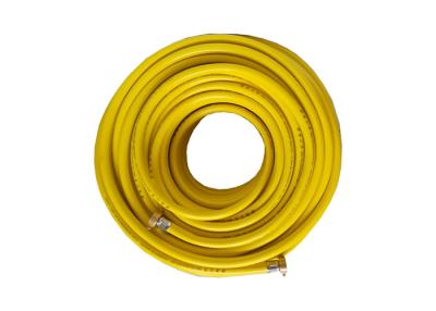 China Fiber Reinforced PVC Hose Yellow Color With Brass Fitting for sale