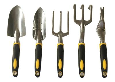 China 5 Piece Set Garden Hand Tools Aluminum Construction With Rubber Grip Handle for sale